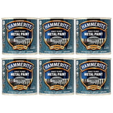 6X Hammerite Hammered Silver Paint 250ml Tin Paint
